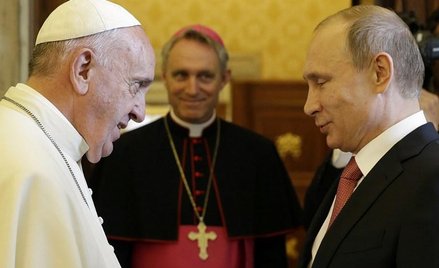 Prezydent Rosji Władimir Putin podczas audiencji u papieża Franciszka