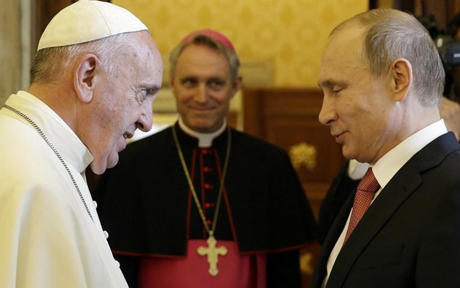 Prezydent Rosji Władimir Putin podczas audiencji u papieża Franciszka