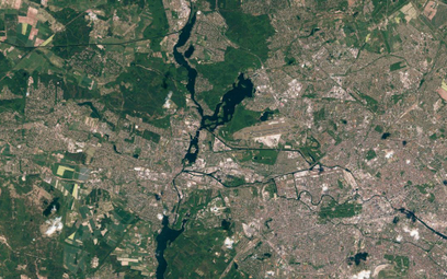 Zdjęcie satelitarne Berlina wykonane w ramach programu Copernicus