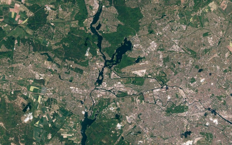 Zdjęcie satelitarne Berlina wykonane w ramach programu Copernicus