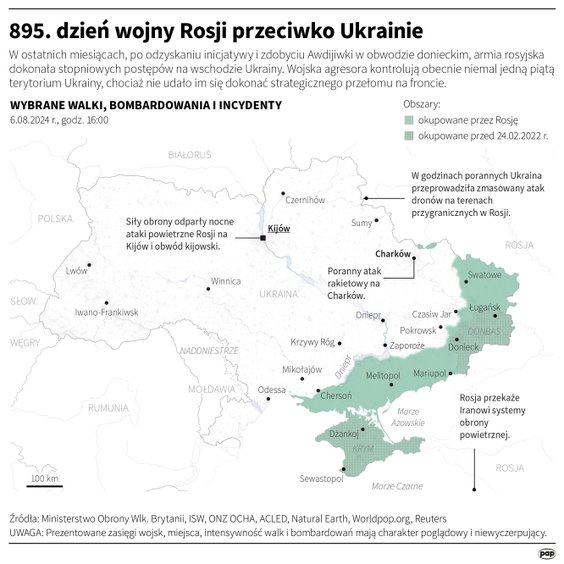 Tak wyglądała sytuacja na froncie w 895. dniu wojny