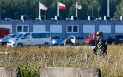 Amerykański żołnierz na terenie amerykańskiej bazy wojskowej w Redzikowie,