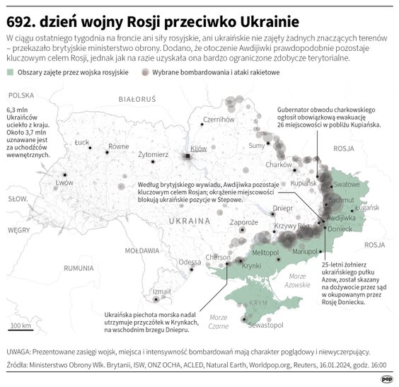 Tak wyglądała sytuacja na ukraińskim froncie w 692 dniu wojny