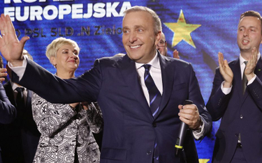 Grzegorz Schetyna i Władysław Kosiniak-Kamysz na wieczorze wyborczym Koalicji Europejskiej