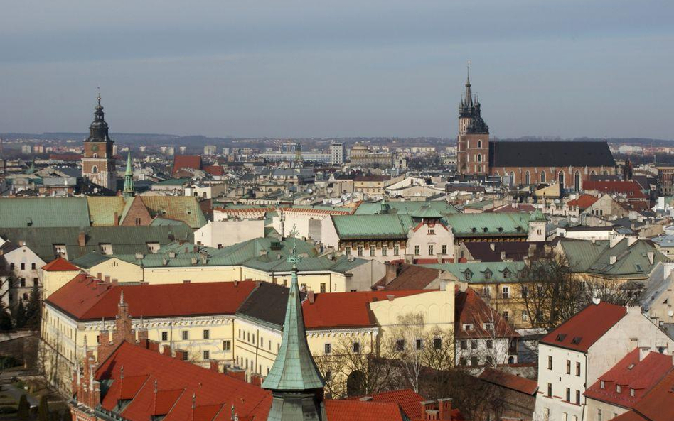 Panorama Krakowa z Bazyliką Archikatedralną św. Stanisława