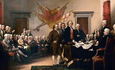 „Podpisanie deklaracji niepodległości USA”, obraz Johna Trumbulla z 1819 r.