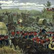 Kolumna lorda Chelmsforda maszeruje przez ziemie Zulusów w 1879 r., litografia z epoki