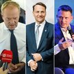 Donald Tusk, Radosław Sikorski, Sławomir Mentzen, Krzysztof Bosak, Mateusz Morawiecki