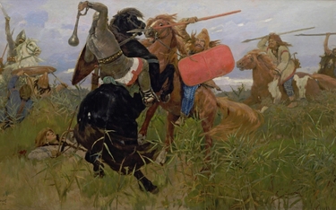 XIX-wieczny obraz przedstawiający walkę Scytów ze Słowianami