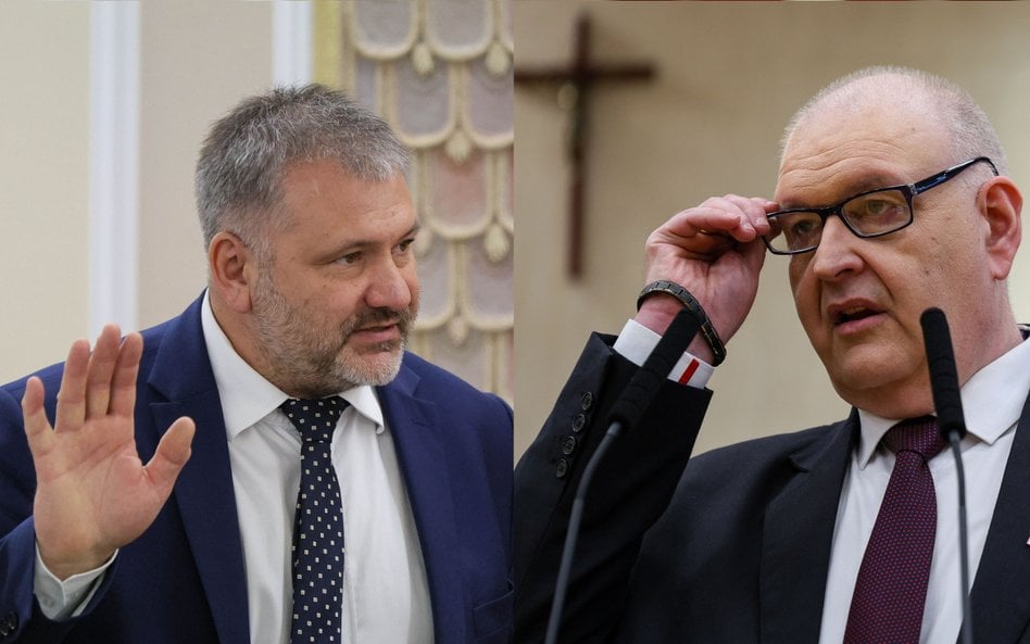 Minister sprawiedliwości Waldemar Żurek  i prezes TK Bogdan Święczkowski