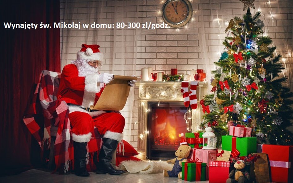 Praca wynajętego św. Mikołaja w domu - 80 - 300 zł za godzinę