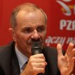 Przewodniczący Kolegium Sędziów Polskiego Związku Piłki Nożnej Zbigniew Przesmycki podczas konferenc