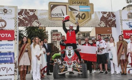 Rafał Sonik na mecie Rajdu Desafio Ruta 40 w Tucuman (Argentyna).
