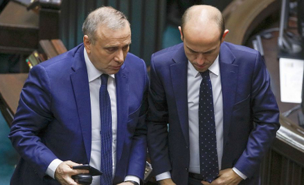 Ustępujący przewodniczący PO Grzegorz Schetyna i szef klubu Platformy Borys Budka - faworyt wyborów