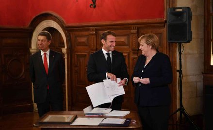 Pożegnalne spotkanie Emmanuela Macrona i Angeli Merkel w Beaune