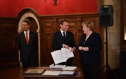 Pożegnalne spotkanie Emmanuela Macrona i Angeli Merkel w Beaune