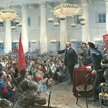 „Lenin ogłasza władzę radziecką, 1917 r.” – propagandowy obraz Władimira Sierowa z 1947 r.