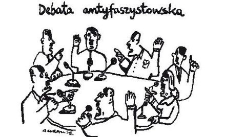 Komentarz rysunkowy. Debata antyfaszystowska
