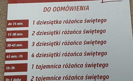 Cennik podany za parkowanie przy parafii św.Zygmunta w Łosicach
