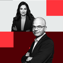 Marzena Tabor-Olszewska, redaktor prowadząca „Rzeczpospolitej” i Jędrzej Bielecki, dziennikarz dział