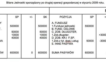 Operacje gospodarcze i ich wpływ na składniki bilansu