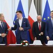 Liderzy opozycji (Donald Tusk, Szymon Hołownia, Włodzimierz Czarzsty i Władysław Kosiniak-Kamysz) od