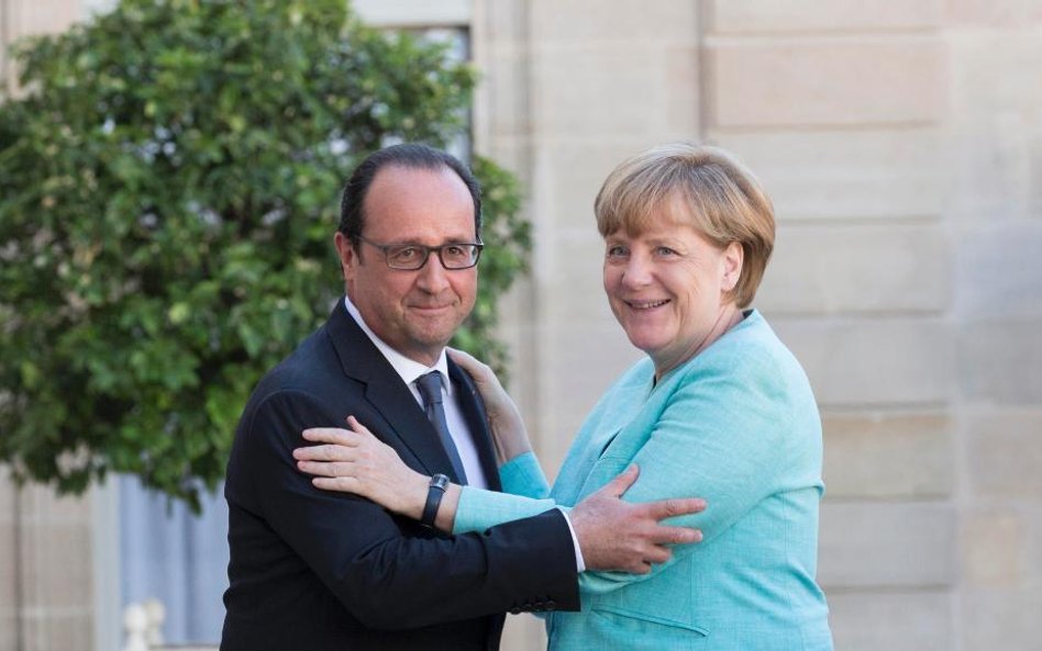 Prezydent Francji Francois Hollande i kanclerz Niemiec Angela Merkel