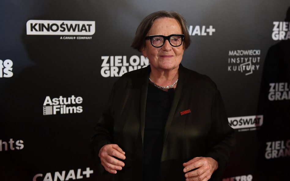 Reżyser Agnieszka Holland podczas premiery filmu "Zielona Granica" w Warszawie