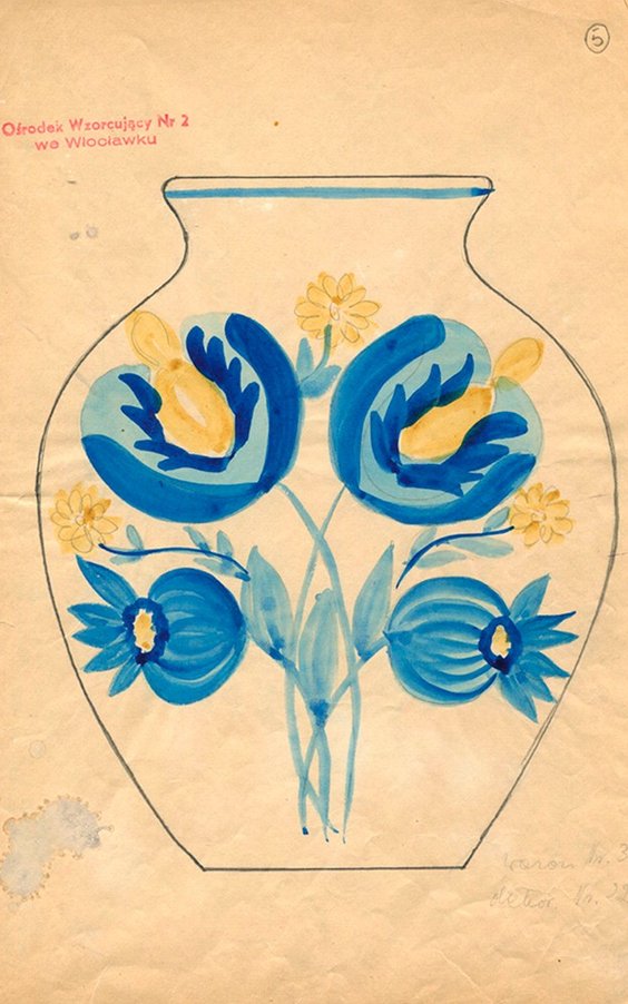 Wazon, projekt dekoracji nr 2236, projekt formy – Zbigniew Stadnicki, 1958 r. Fot. Archiwum MZKiD we