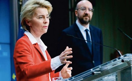 Szefowa Komisji Europejskiej Ursula von der Leyen i przewodniczący Rady Europejskiej Charles Michel 