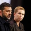 Prezydent Ukrainy Wołodymyr Zełenski i premier Danii Mette Frederiksen