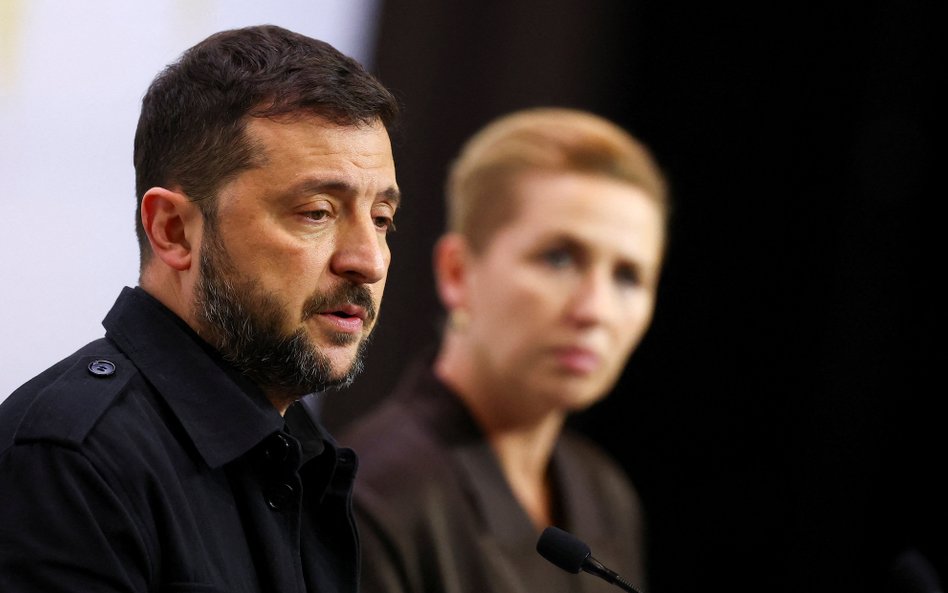 Prezydent Ukrainy Wołodymyr Zełenski i premier Danii Mette Frederiksen