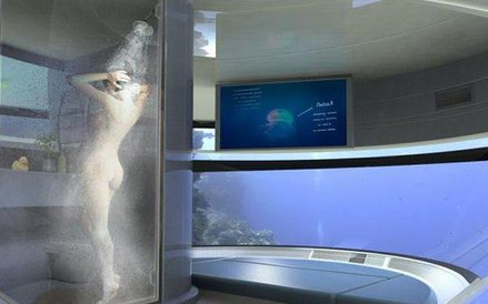 Pływający domek UFO wewnątrz...