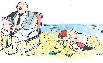 Komentarz rysunkowy. Na plaży