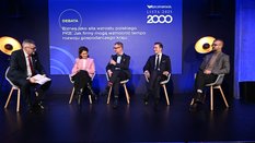 Uczestnicy debaty (od lewej): Marcin Piasecki, „Rzeczpospolita”, Beata Stelmach, prezes Totalizatora