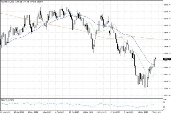 Notowania soi w USA – dane dzienne