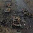 Zniszczone rosyjskie pojazdy wojskowe, obwód kijowski, fotografia z 1 kwietnia