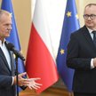 Premier Donald Tusk (L) i minister sprawiedliwości, prokurator generalny Adam Bodnar (P) podczas kon