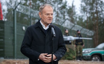 Donald Tusk na granicy Polski z Białorusią