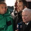 rezes PiS Jarosław Kaczyński (P), rzecznik prasowy Prawa i Sprawiedliwości Rafał Bochenek (C) i dzia