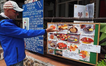 Tawerna Maria - szczegółowe menu obowiązkowo po polsku i z jeszcze lepiej objaśniającymi skład dań z