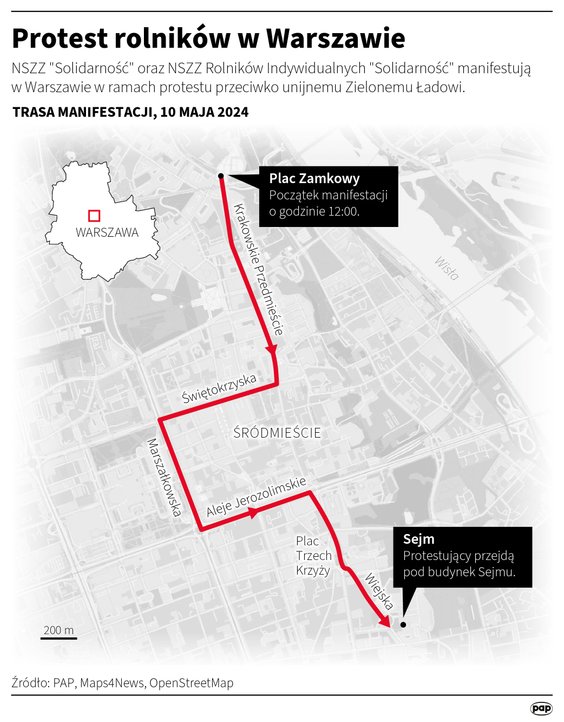 Protest rolników w Warszawie