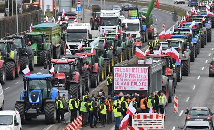 Protest rolników na alei Jana III Sobieskiego we Wrocławiu