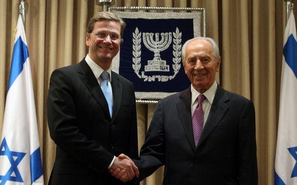 Prezydent Szymon Peres i minister Guido Westerwelle