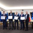 Uroczystość parafowania umowy koalicyjnej w Senacie w Warszawie