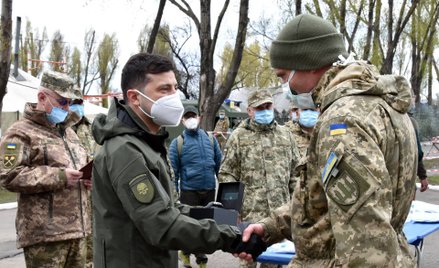 Spotkanie prezydenta Wołodymyra Zełenskiego z ukraińskimi żołnierzami