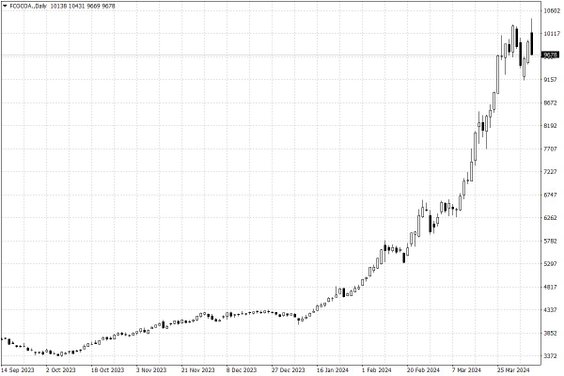 Notowania kakao w USA – dane dzienne