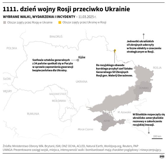 Tak wyglądała sytuacja na froncie 11 marca