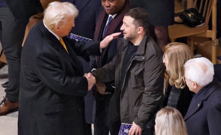 Donald Trump i Wołodymyr Zełenski w Katedrze Notre Dame
