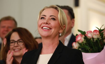 Kandydatka Trzeciej Drogi na prezydenta Wrocławia Izabela Bodnar podczas swojego wieczoru wyborczego